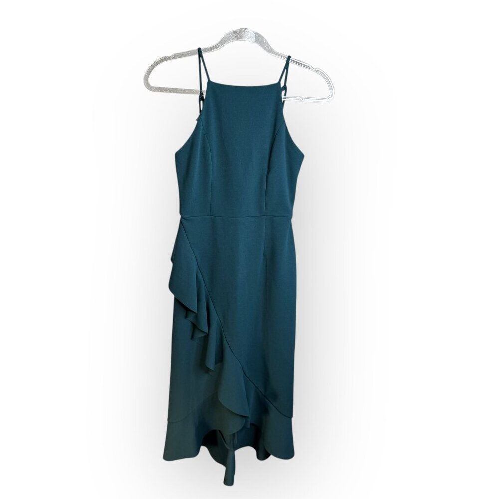Miami Ruffle Bottom Midi Dress in Green